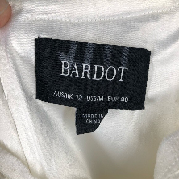 BARDOT Lina White Lace Overlay Sleeveless Sheath Midi Dress 8 Medium - Picture 5 of 11